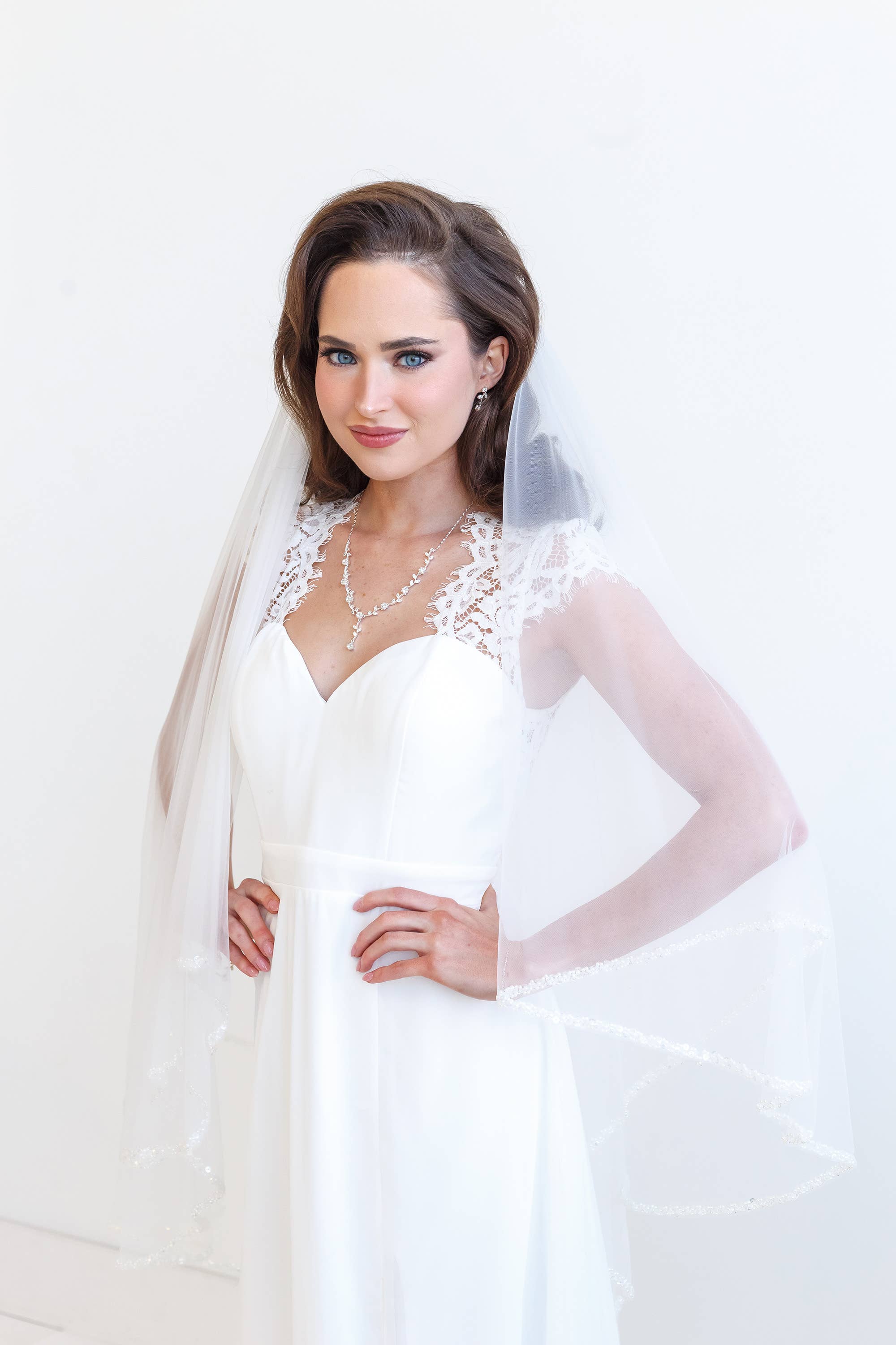 Pearl Beaded Wedding Veil