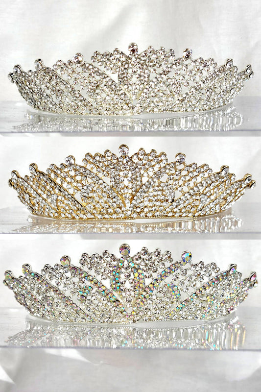 One Size Fits All Metal Tiara With Jewels HT883-