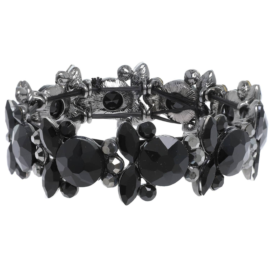 Baroque Crystal Gemstone Cluster Stretch Bracelet