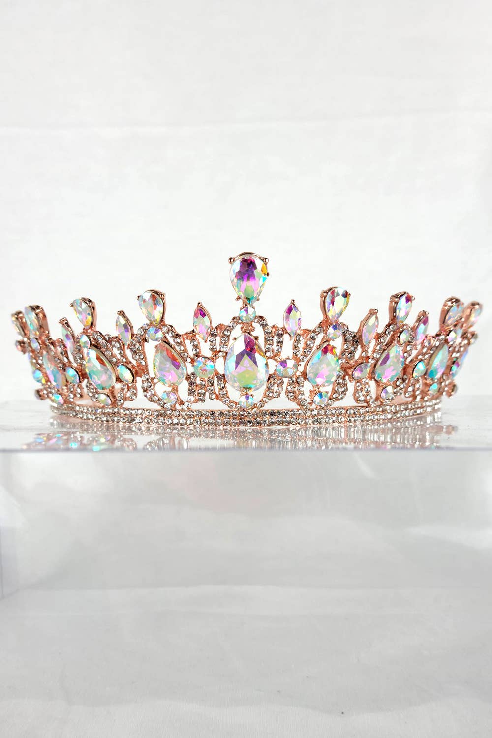CR 165 HT939 Metal Tiara With Jewel Rhinestones.