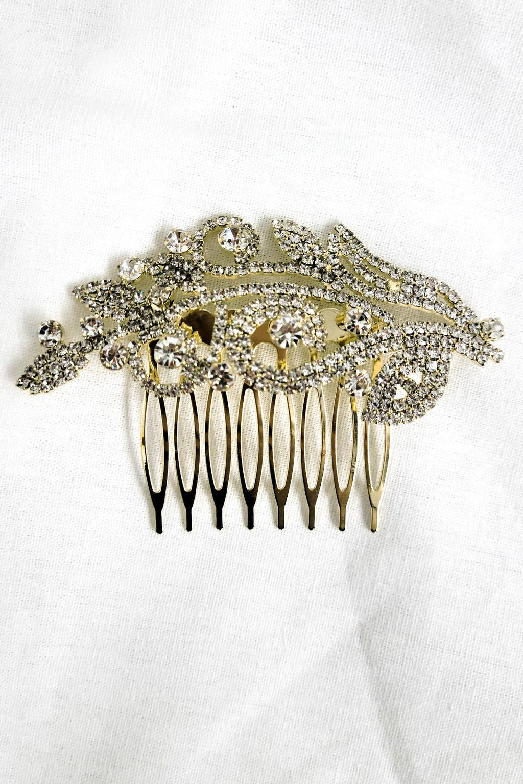 Metal Hair Comb With Jewels HJH0856