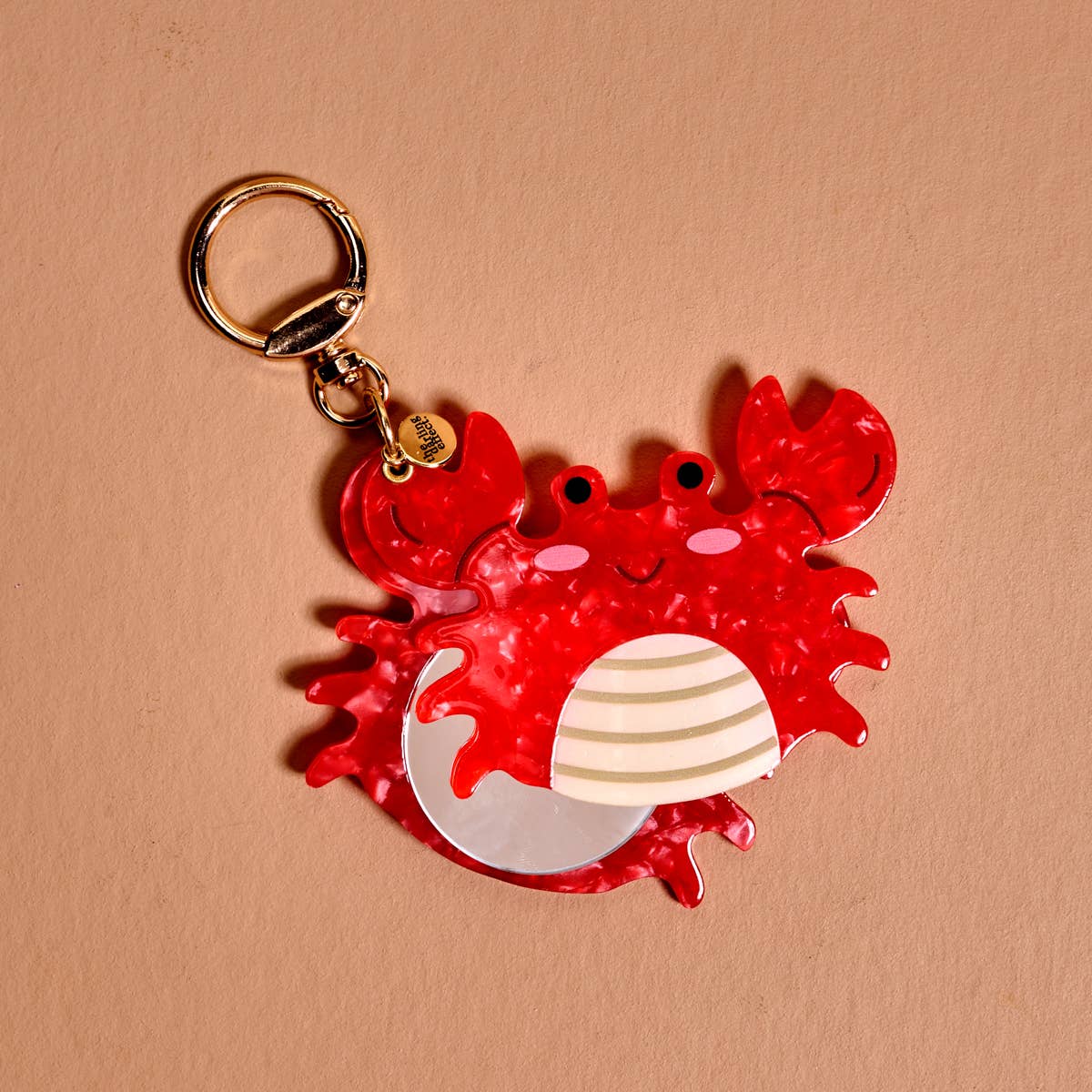 Mini Mirror Bag Charm–Crab