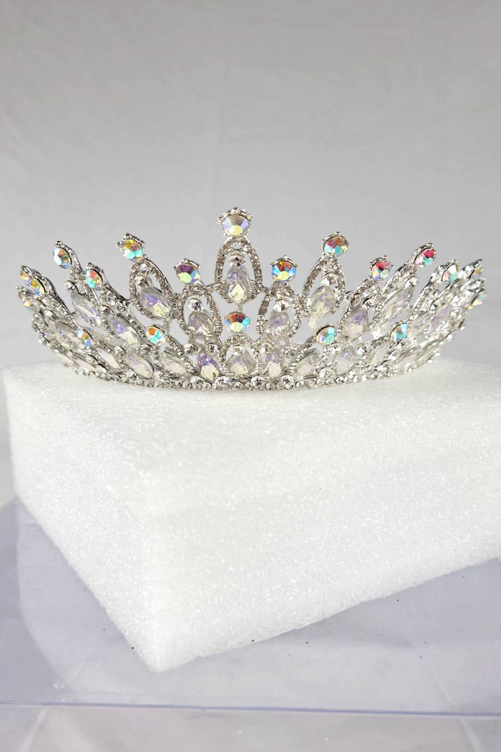 CR 158 HT974 Tiara with navy blue jewel rhinestones