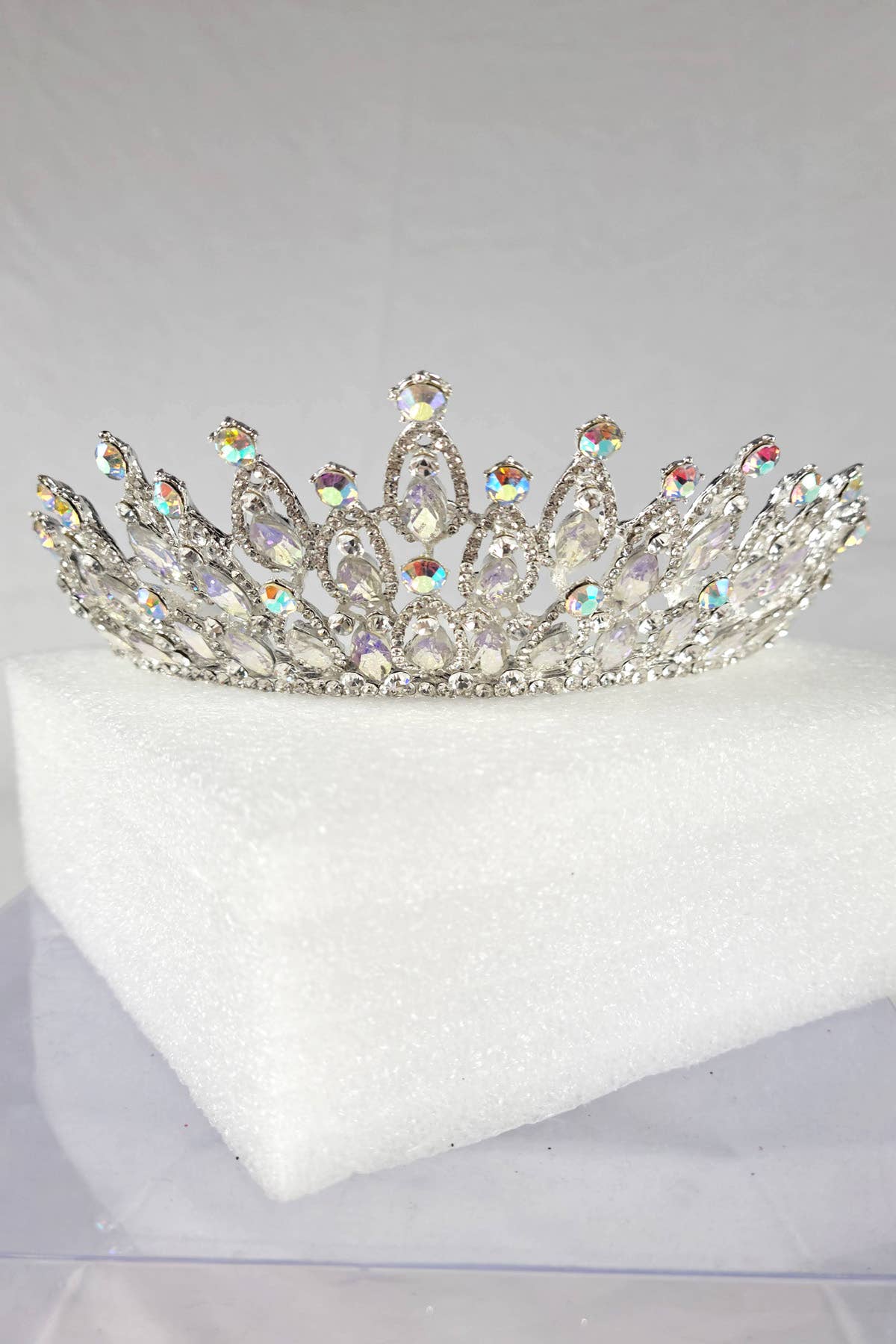 CR 158 HT974 Tiara with navy blue jewel rhinestones