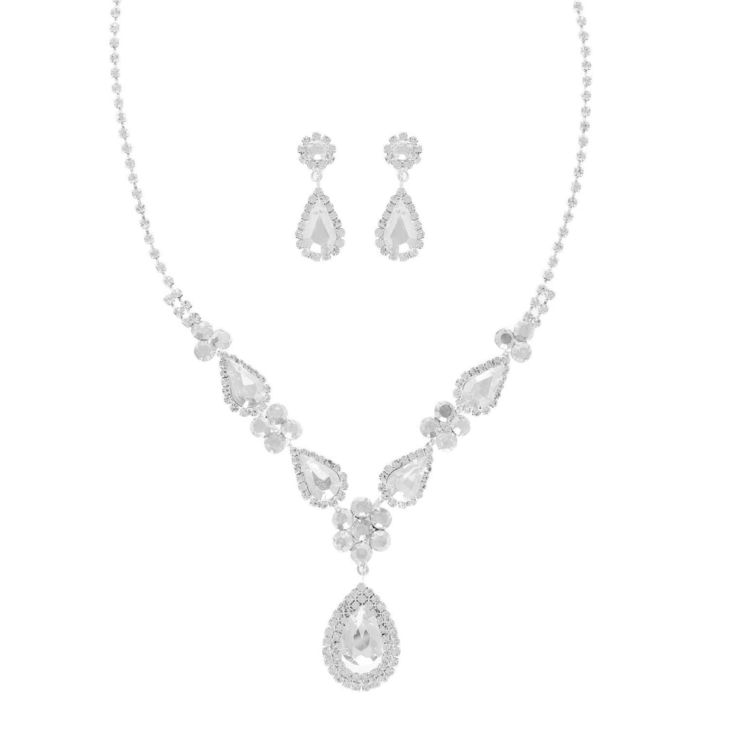 Teardrop Crystal Statement Necklace Set
