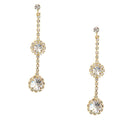 Gold Crystal Rhinestone Single Strand Drop Earrings