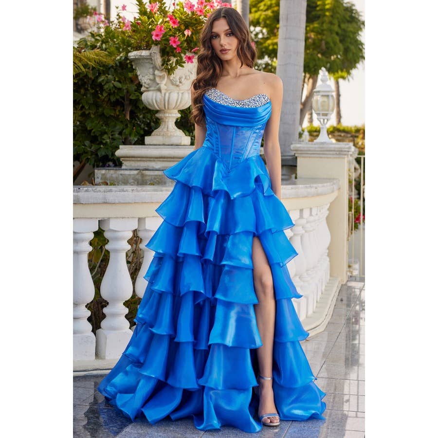 Baby Fox Juliet Gown JT2664S Blue Ruffles