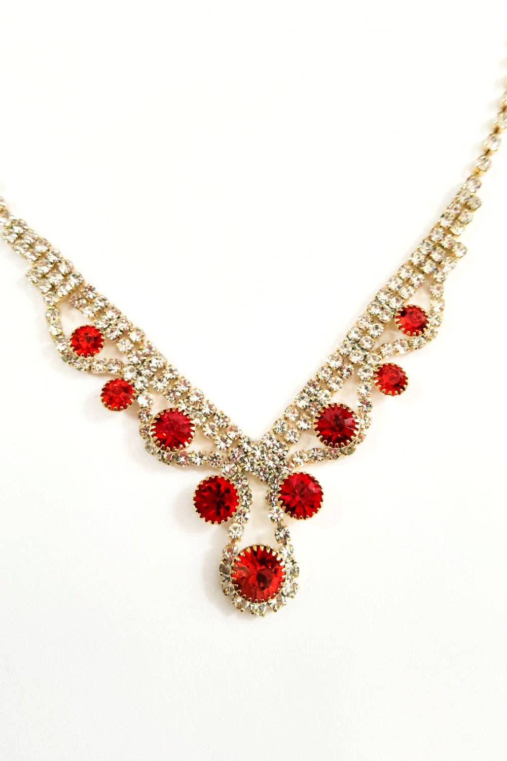Metal Necklace, Earring, & Bracelet Set with Jewels JR3174-