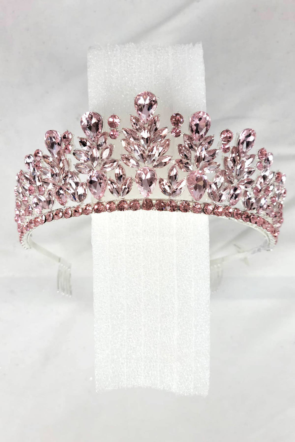 CR 163 HT971 Metal tiara with jewel rhinestones Lavender