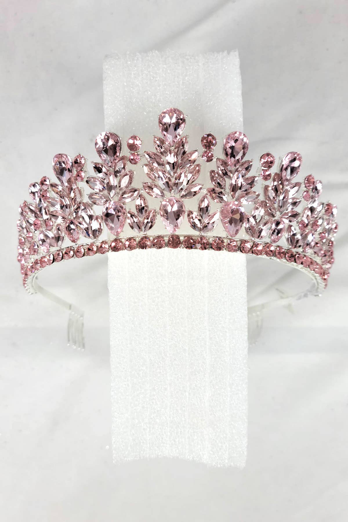 CR 163 HT971 Metal tiara with jewel rhinestones Lavender