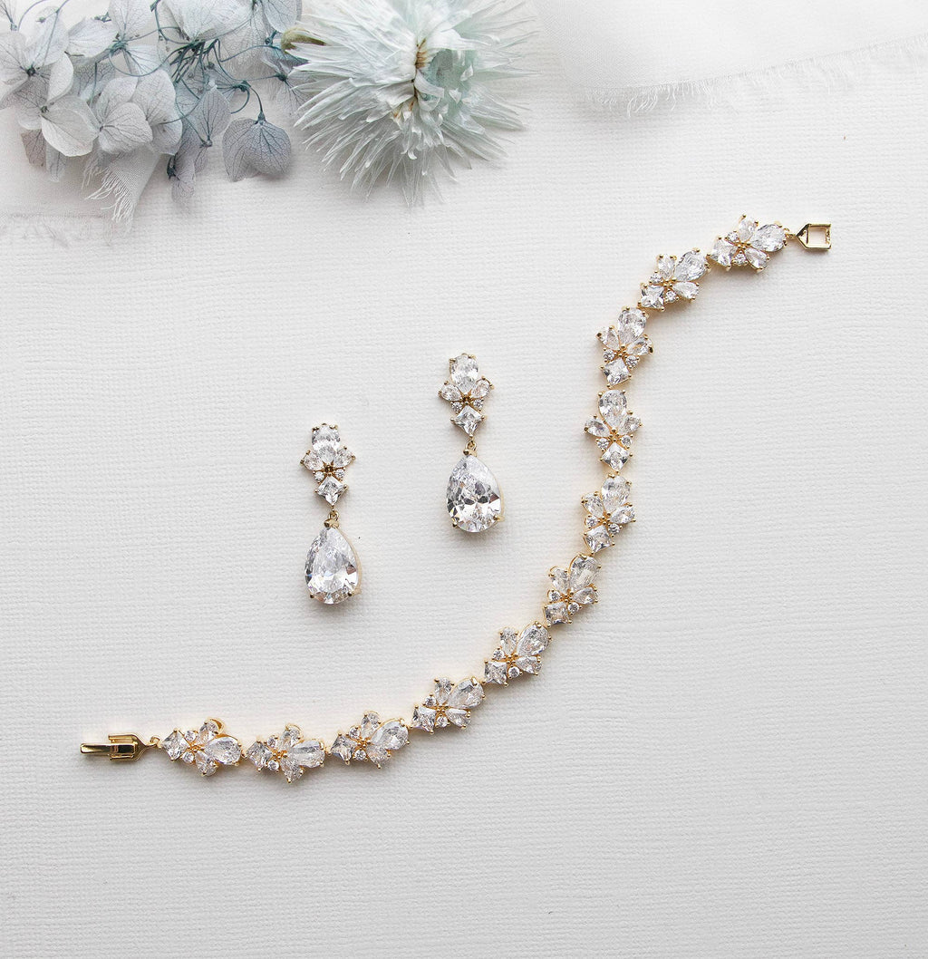 Pear Drops CZ Earrings
