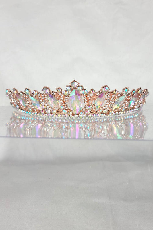 One Size Fits All Metal Tiara With Jewels HT882-