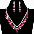 Teardrop V Shape Elegant Rhinestone Necklace Set