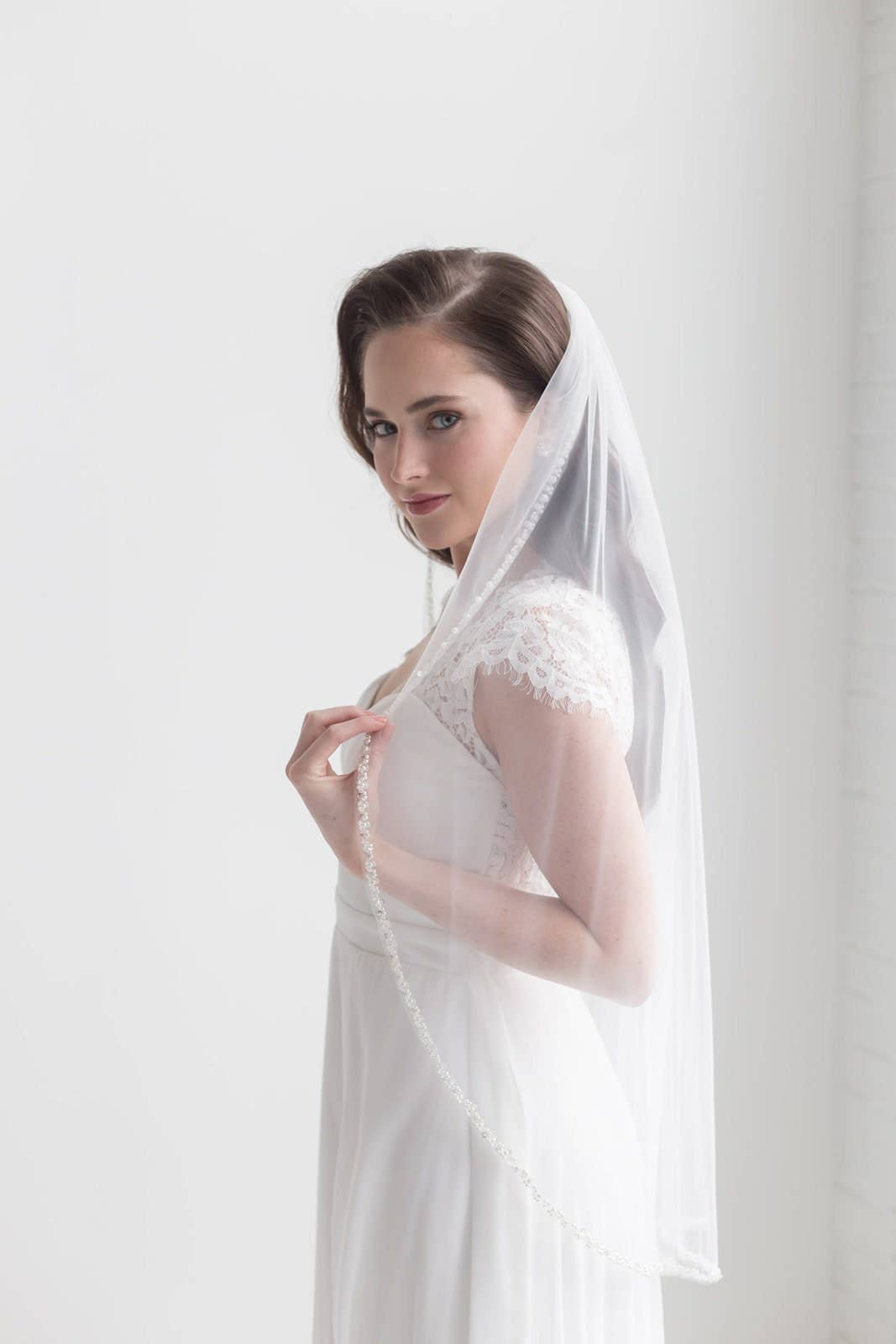 Pearl Beaded Wedding Veil