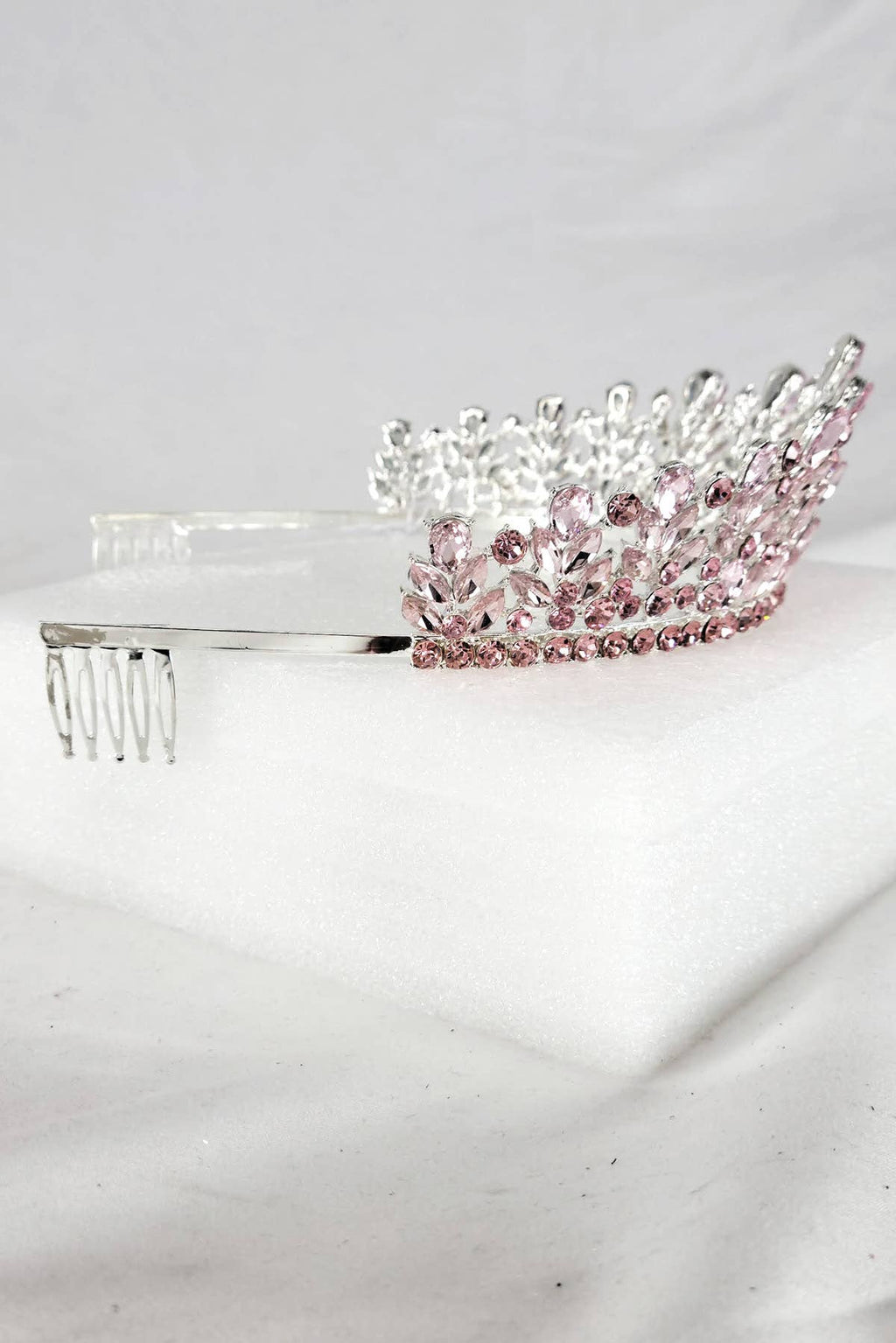 CR 163 HT971 Metal tiara with jewel rhinestones Lavender