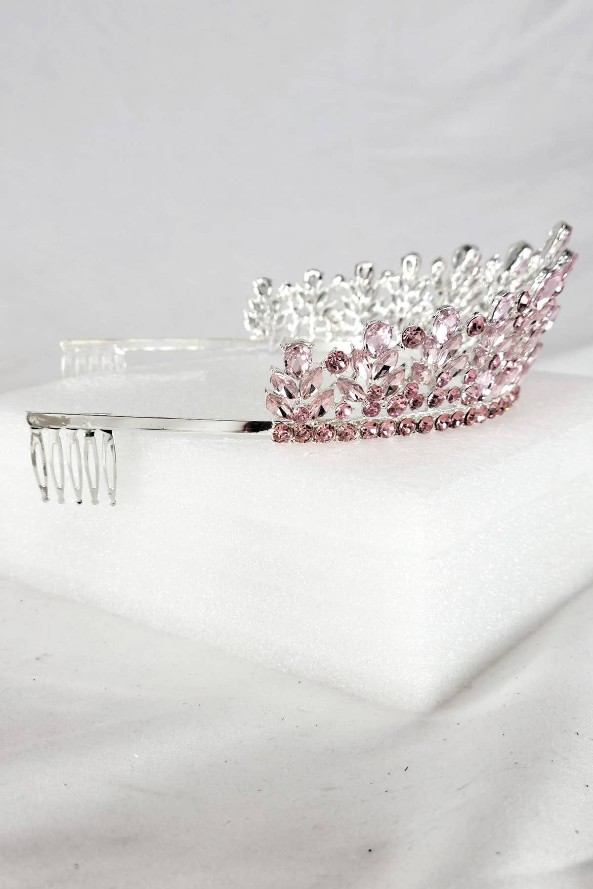 CR 163 HT971 Metal tiara with jewel rhinestones Lavender