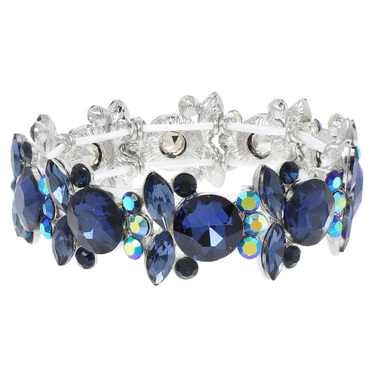 Baroque Crystal Gemstone Cluster Stretch Bracelet