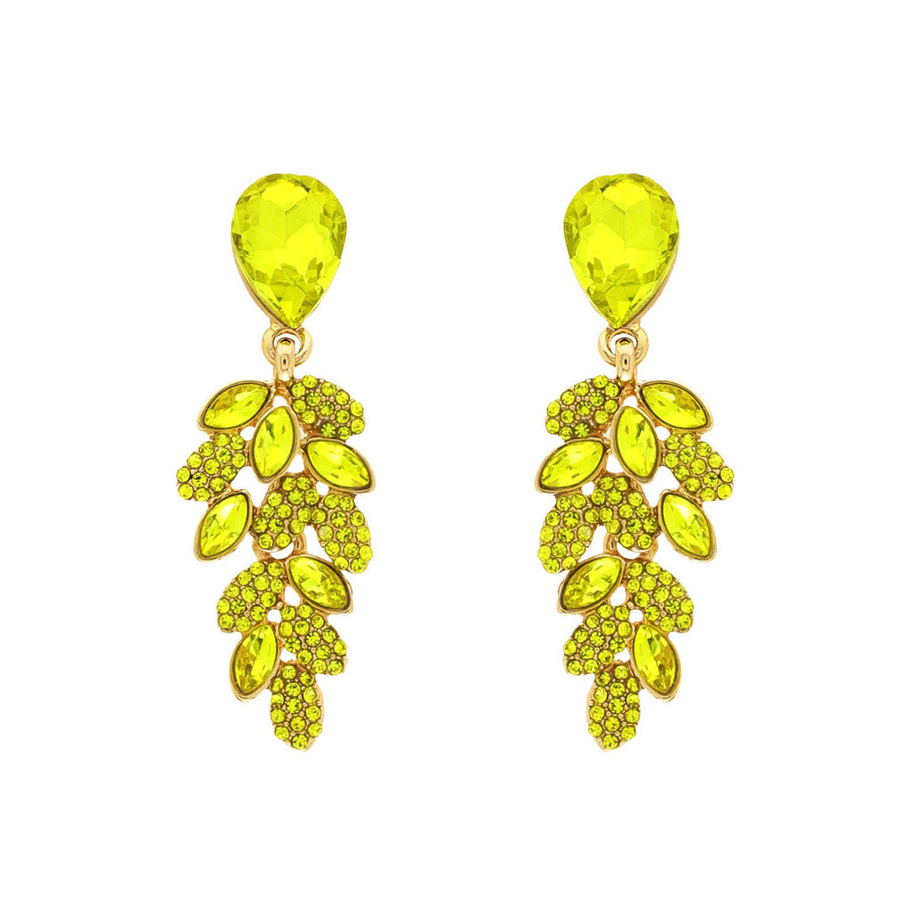 Teardrop Post Multi Rhinestone & Pave Drop Dangle Earrings