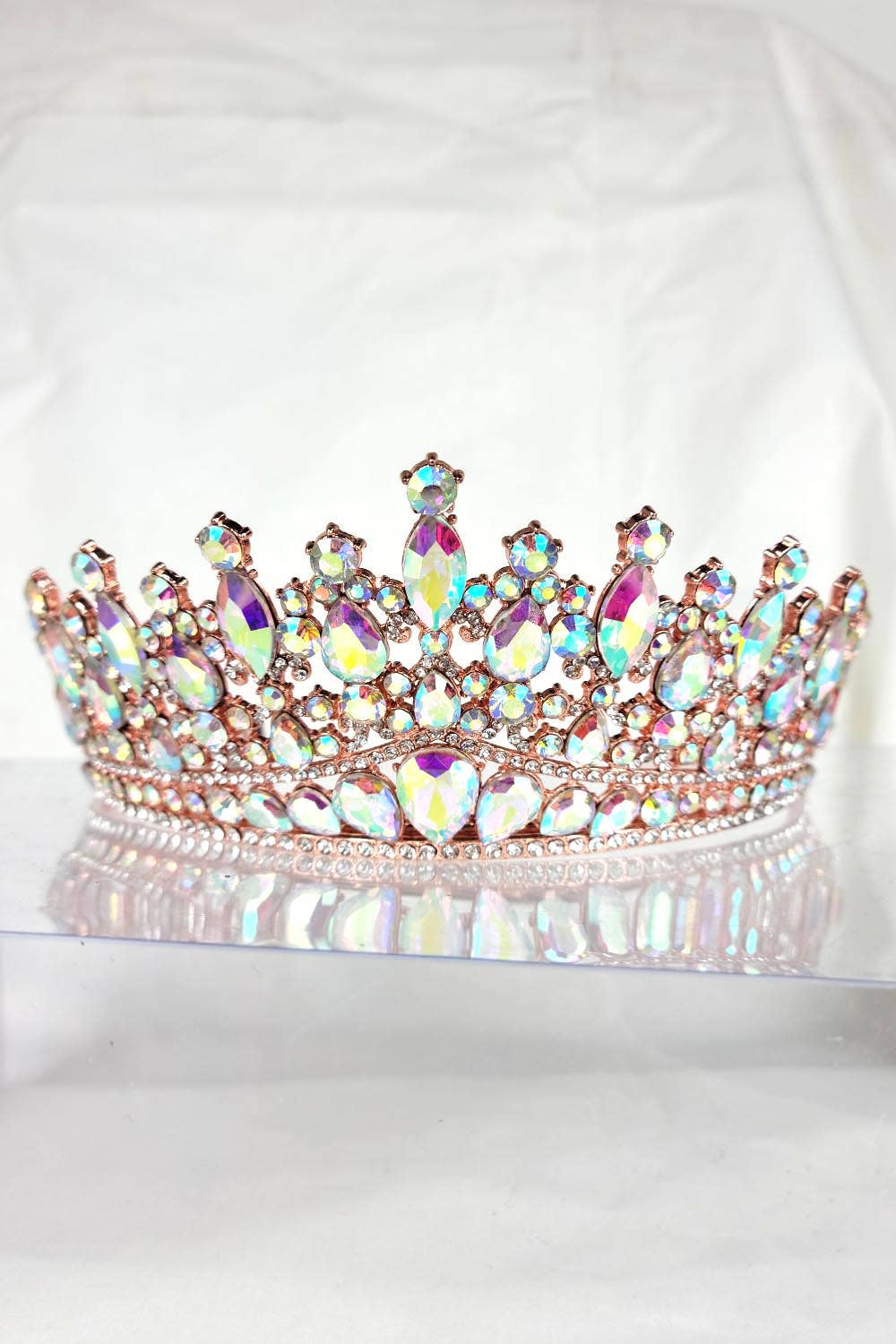Gold/Crystal Tiara With Jewels - CR137