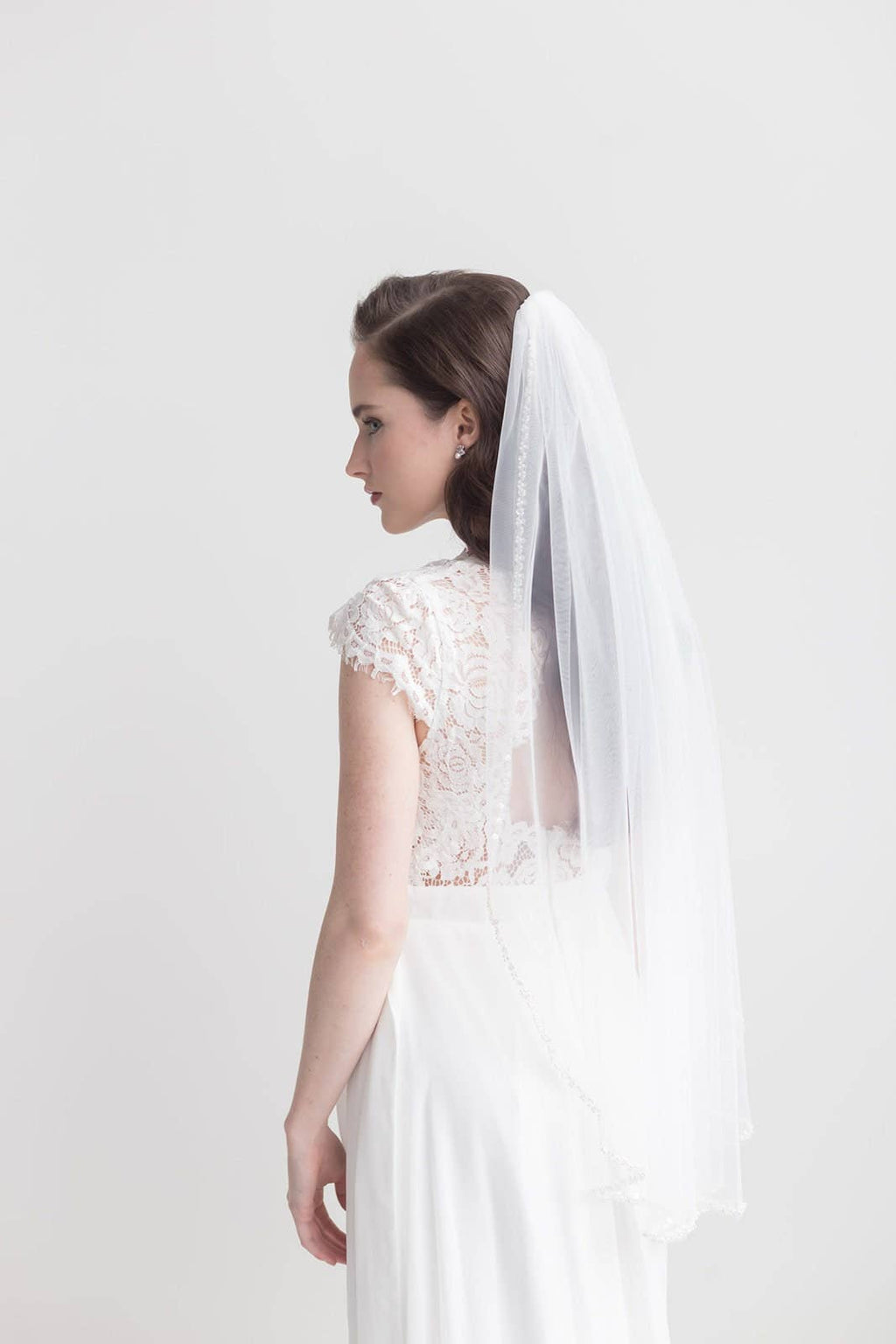Pearl Beaded Wedding Veil