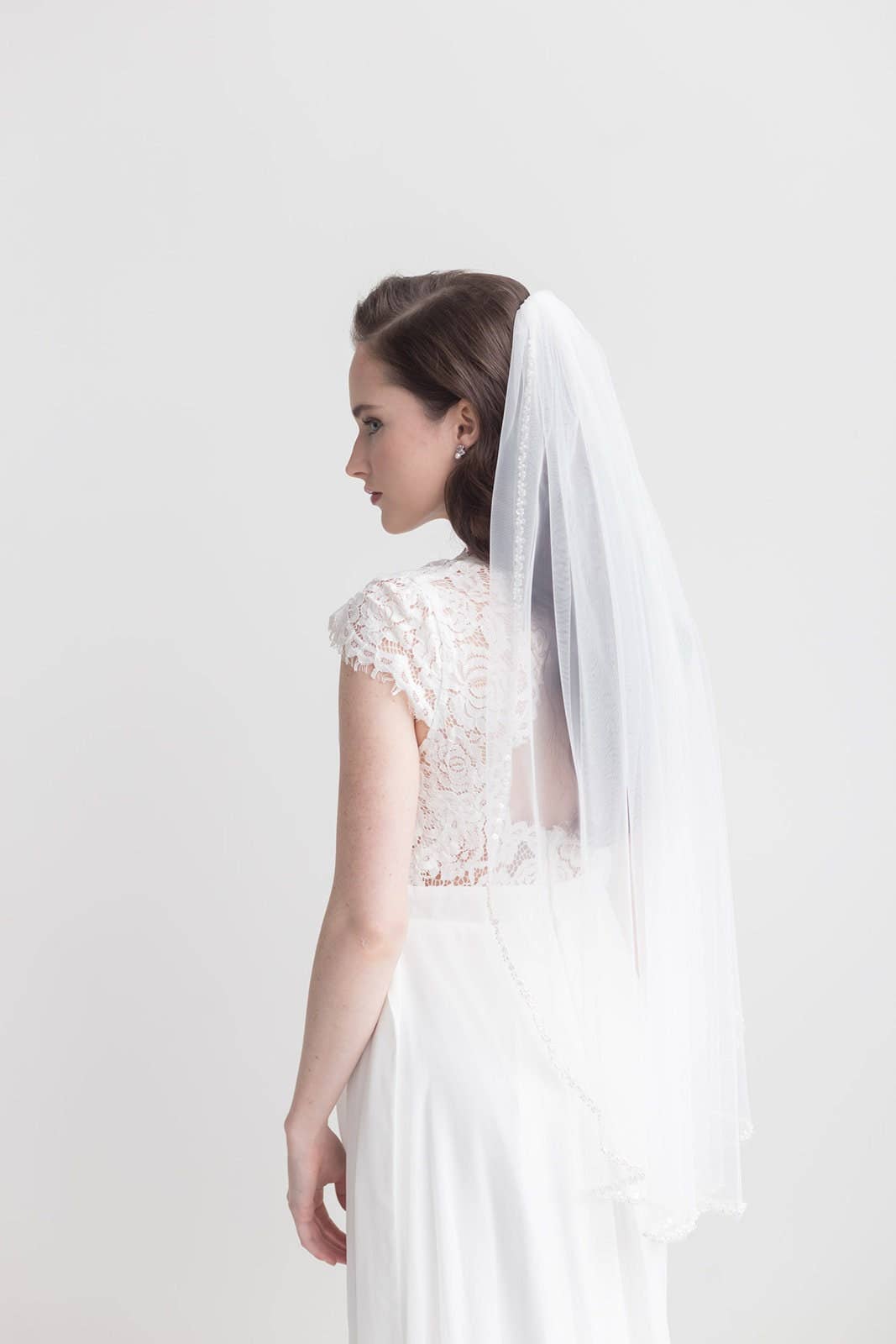 Pearl Beaded Wedding Veil
