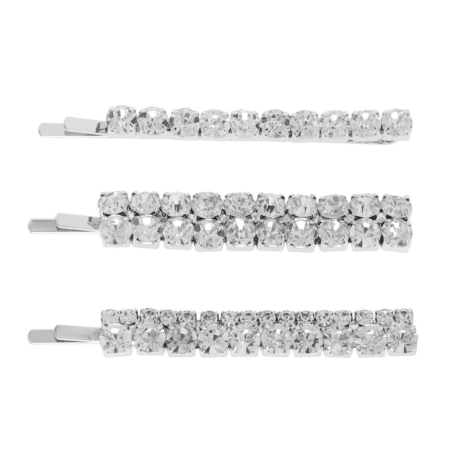 3-Pack Bridal Crystal Rhinestone Hair Pin Set